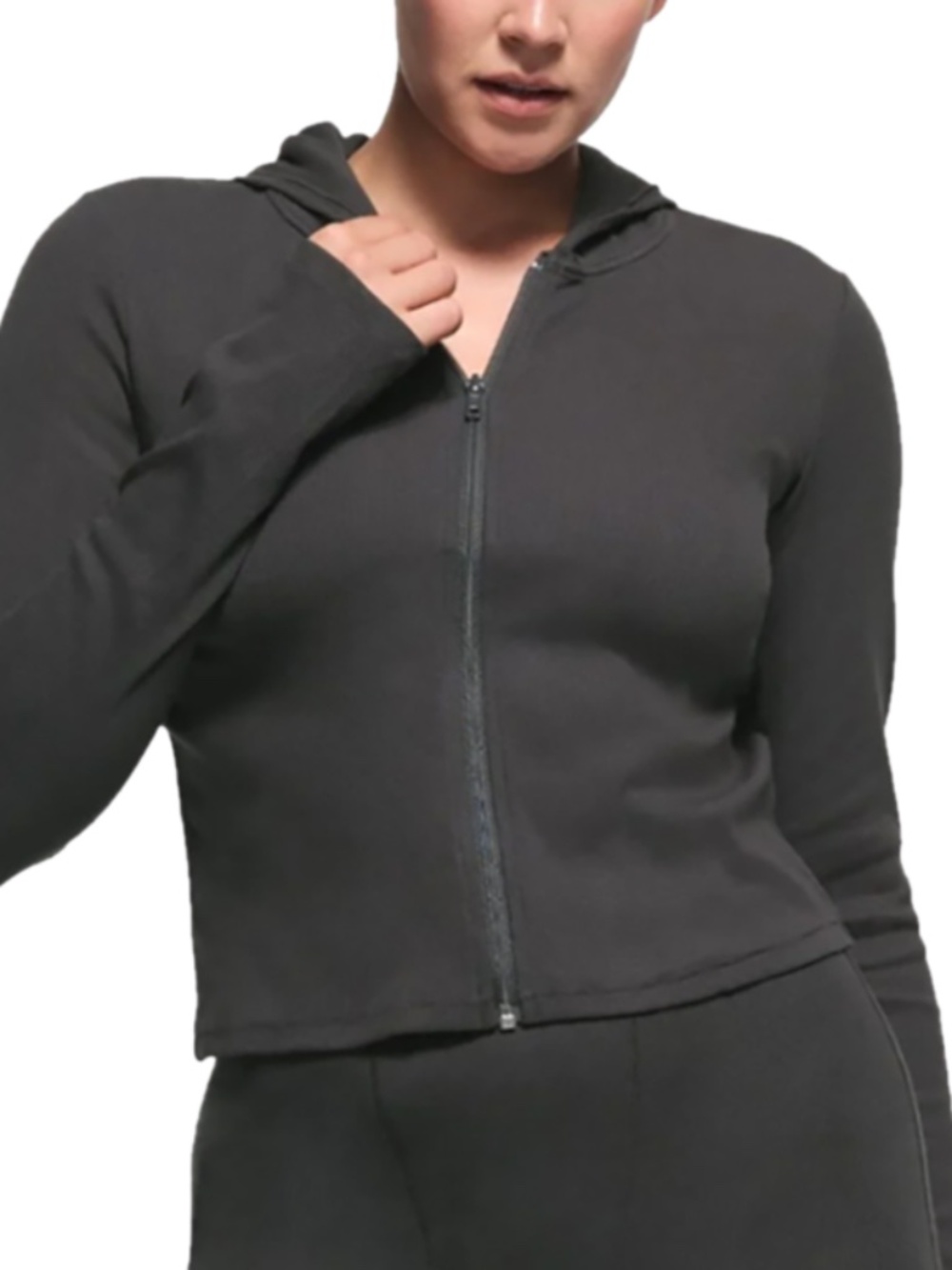 SKIMS Logo Pointelle Zip Hoodie